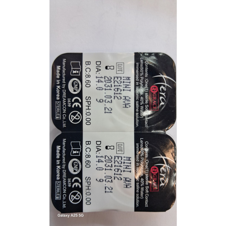 لنز چشم هراگریس mini ava خاکستری دور مشکی شماره 9